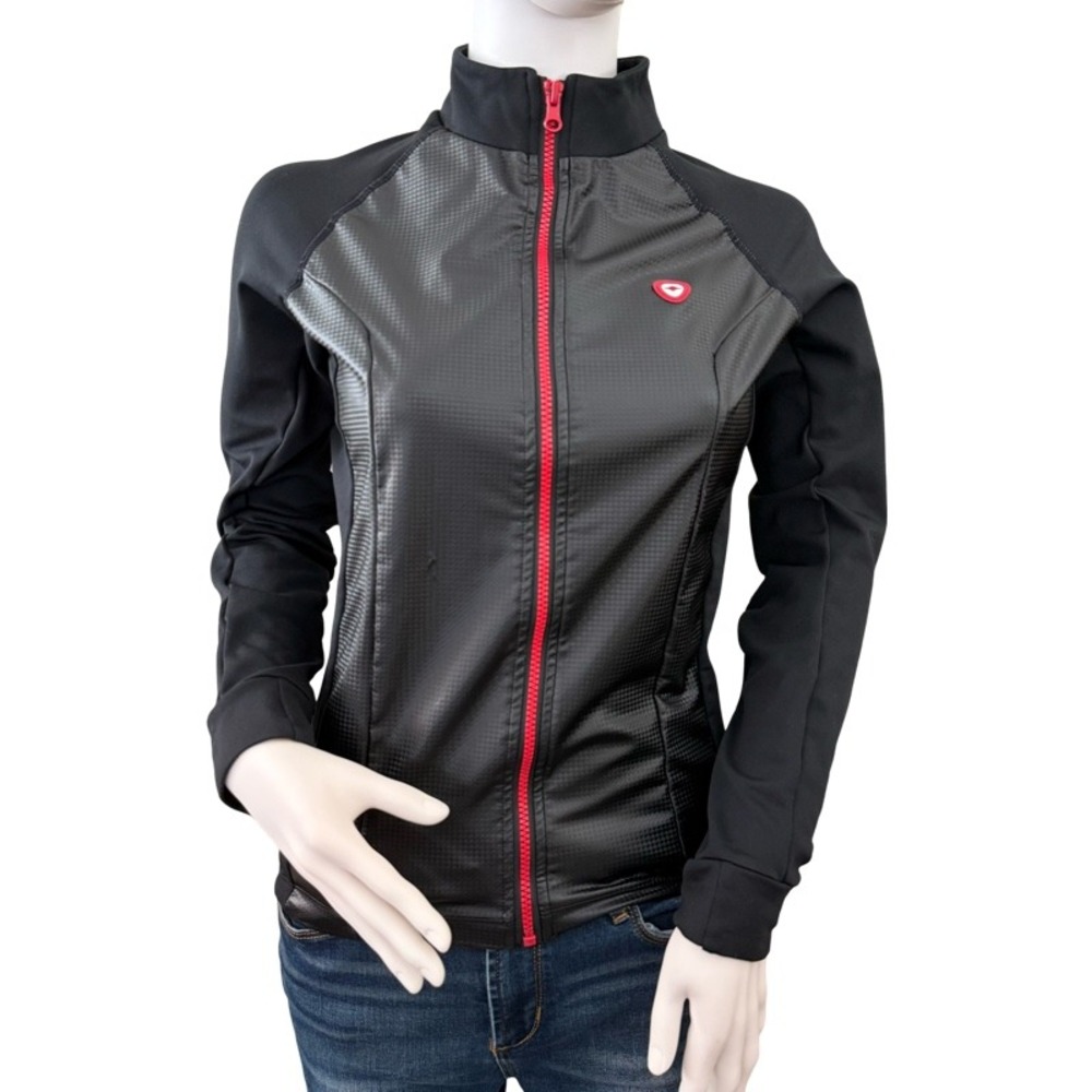 SANTIC Womens‎ Cycling Jacket Black Full Zip Long Sleeve Sportswear XS